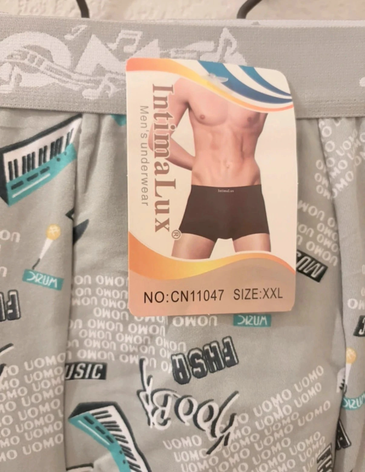Boxer hombre IntimaLux Nuevo - Motivo Música - Gris - Talla XXL – photo 3